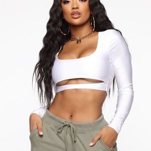 [Fashion Nova][New] Long Sleeve Top -S, Whi